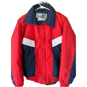Ski Snow Lion Retro Vintage Ski Jacket Red White Blue Size Large Keep Warm!
